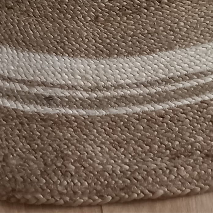 Jute White Circle Rug