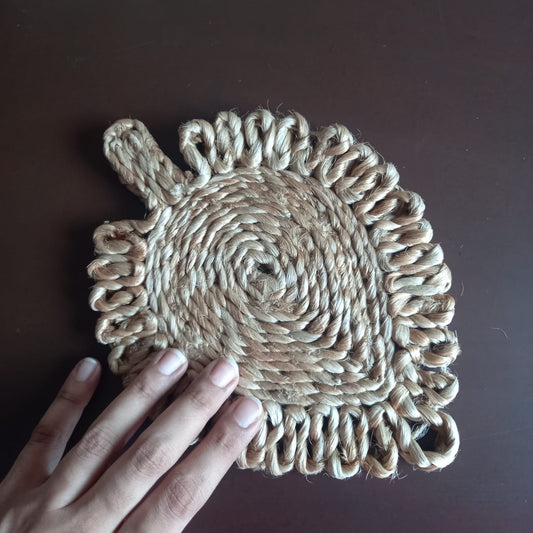 Jute Leaf Coaster Set
