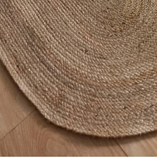 Jute Plain Oval Rug