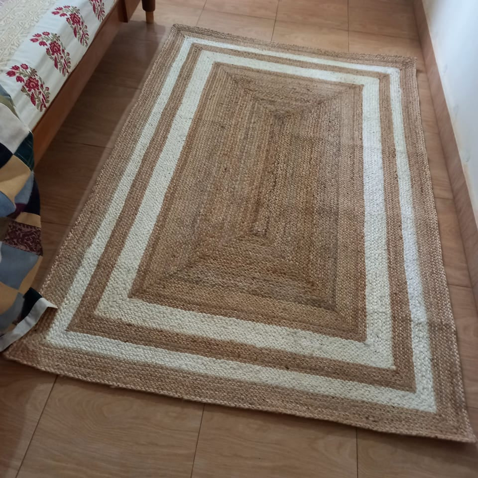 Jute Border Rectangle Rug