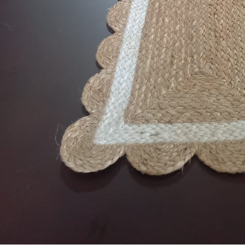 Jute White Scallop Runner