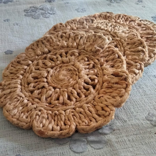 Jute Petal Coaster Set