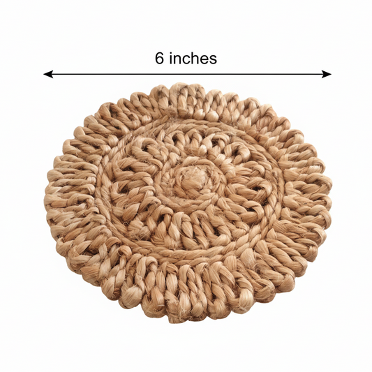 Jute Ruffle Coaster Set