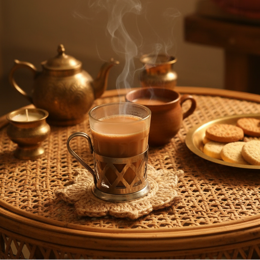 Jute Flower Coaster Set