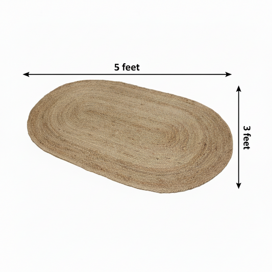 Jute Plain Oval Rug