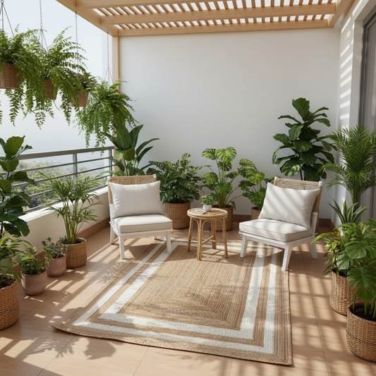 Jute Border Rectangle Rug