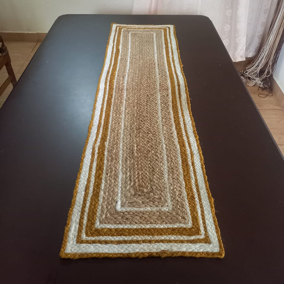 Jute White Border Runner