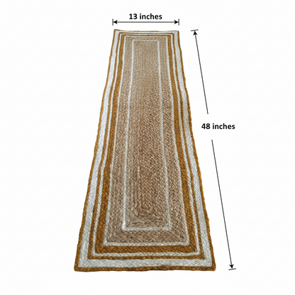Jute White Border Runner